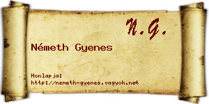 Németh Gyenes névjegykártya